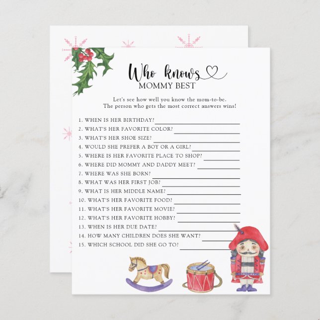 Papier Nutcracker - Qui connaît maman mieux (Devant / Derrière)