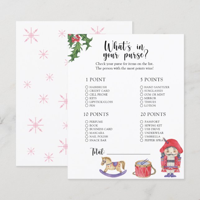 Papier Nutcracker - Whats dans votre jeu de baby shower à (Devant / Derrière)