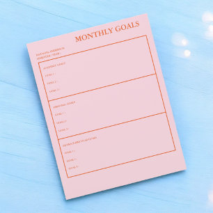 Papier Objectifs mensuels Planificateur académique Pratiq