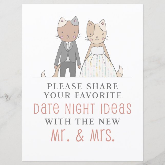 Papier Obtenir Meowie Fête des mariées Date Nuit Idées (Devant)