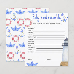Papier Océan nautique - Mélange de mots pour bébé