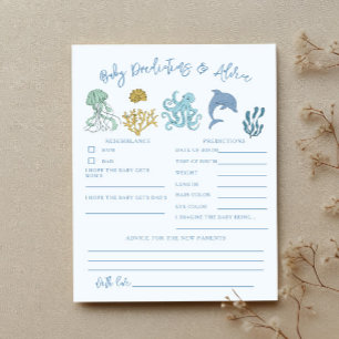 Papier Ocean Shower Baby Predictions & Conseils Card