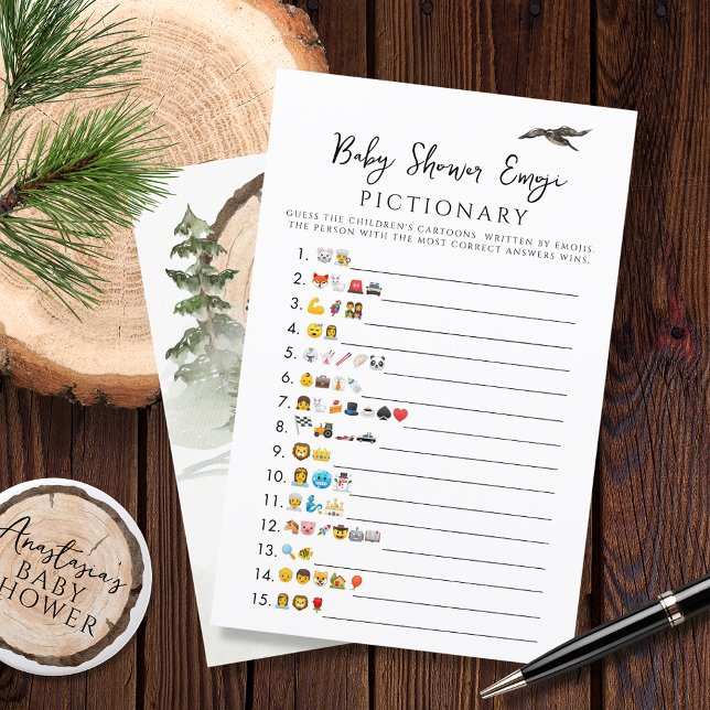 Papier Oh Baby Woodland Baby shower Emoji Jeu (Créateur téléchargé)
