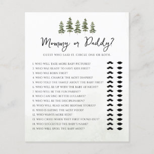 Papier Oh Baby Woodland Maman ou papa Baby shower jeu