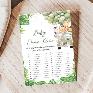 Papier Oh Boy Jungle Safari Douche Bébé Nom Jeu de Course