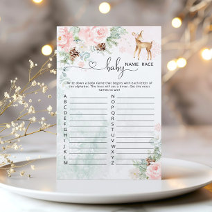 Papier Oh cerf hiver nom de race baby shower jeu