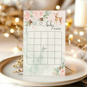Papier Oh Deer baby shower d'hiver jeu de bingo