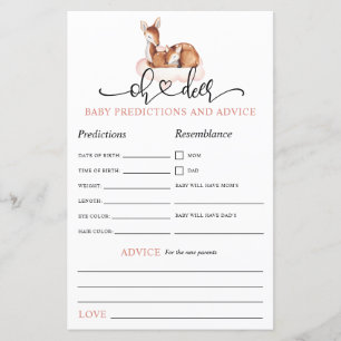 Papier Oh Deer Pink Cloud Baby Prédictions jeu de conseil
