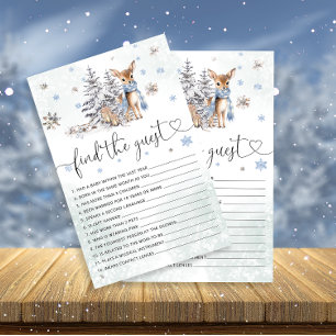 Papier Oh Deer Winter Baby Boy Shower Trouvez le jeu d'in