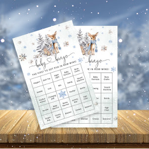 Papier Oh Deer Woodland Baby shower d'hiver Bingo Jeu