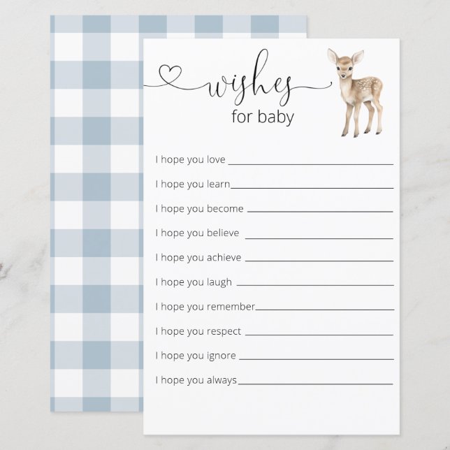 Papier Oh Deer Woodland Baby shower veut pour bébé (Devant / Derrière)