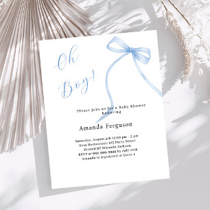 Papier Oh garçon bleu arc simple invitation Baby shower
