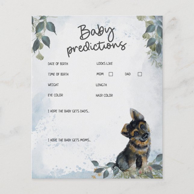 Papier Oh mon Dieu ! Chien Baby shower Baby Predictions J (Devant)