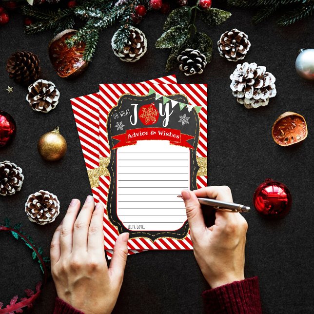 Papier Oh What Joy Christmas Baby shower Conseils & Voeux (Créateur téléchargé)