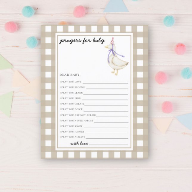 Papier Oie mignonne - Jeu de fête | prières pour bébé (Créateur téléchargé)