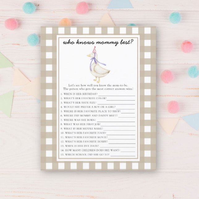 Papier Oie mignonne - Qui connaît maman mieux (Créateur téléchargé)