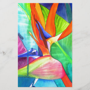 Papier Oiseau du Paradis Strelitzia fleur art tropical