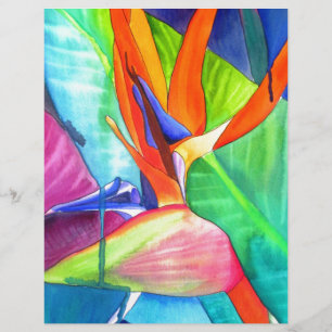 Papier Oiseau du Paradis Strelitzia fleur art tropical