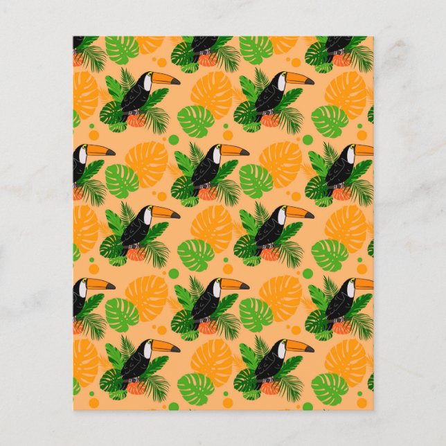 Papier Oiseau tropical Toucan Motif sans couture (Devant)