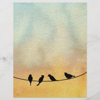 Papier Oiseaux sur fil