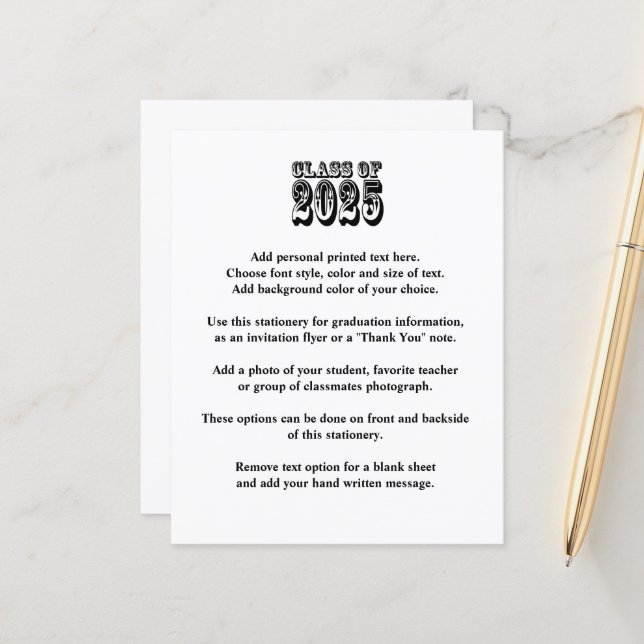 Papier Old West Class of 2025 Graduation Faire-part (Devant/Arrière en situation)