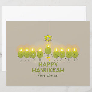 Papier Olive Hanoukka Menorah