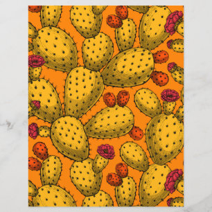 Papier Opuntie de floraison en jaune