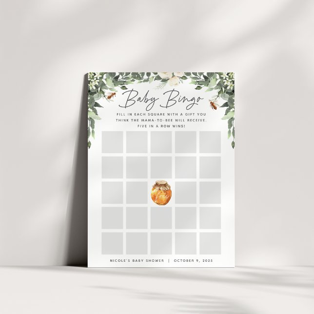Papier Orange Blossom Honey Bee Baby shower Bingo Jeu (Créateur téléchargé)