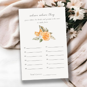Papier Orange Boho Où Étaient-Ils Fête des mariées Jeu