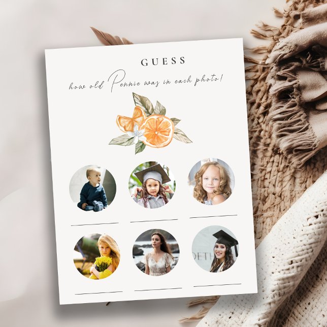 Papier Orange Boho Quel Âge A Été Mariée Fête des mariées (Créateur téléchargé)