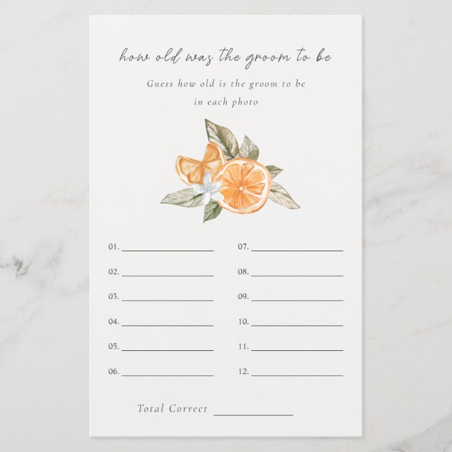 Papier Orange Boho Quel Âge Est Groom Fête des mariées Je (Devant)