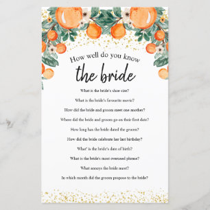 Papier Orange Citrus Comme vous connaissez bien The Bride