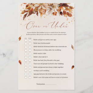 Papier Orange Fleurs Chute Florale Boho Over or Under Gam