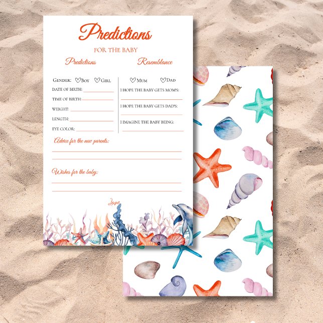 Papier Orange sous le baby shower de mer Jeu de prédictio (Créateur téléchargé)