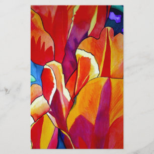 Papier Orange Tulips aquarelle art peinture de fleurs