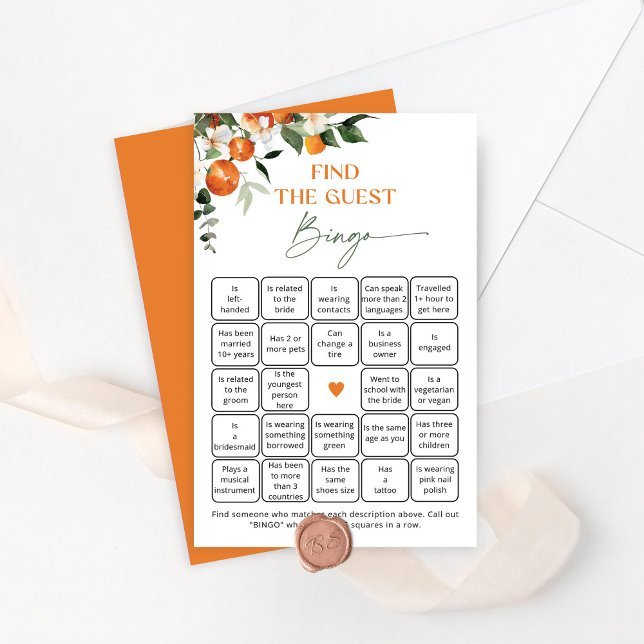 Papier Oranges à thème Citrus Trouvez le jeu de bingo inv (Créateur téléchargé)