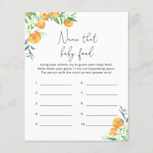 Papier Oranges de Citrus - Nom de bébé Alimentation jeu d