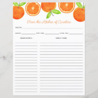 Oranges Fiche Recette Reliure Insert