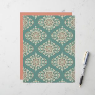 Papier Ornate de sable et de sable Mandala Ogee Damask