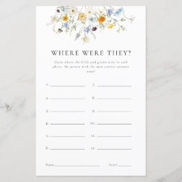 Papier Où Étaient-Ils Fête des mariées Jeu