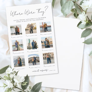 Papier Où étaient-ils jeu de fête de mariage avec photos