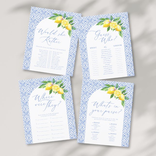 Papier Où étaient-ils Lemon Italie Fête des mariées jeu (Créateur téléchargé)