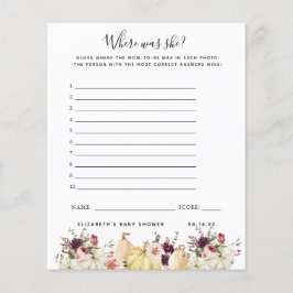 Papier Où était-elle | Jeu Baby shower