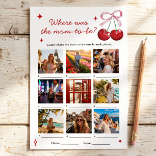 Papier Où était-elle Jeu de Baby Shower Rose Cerise