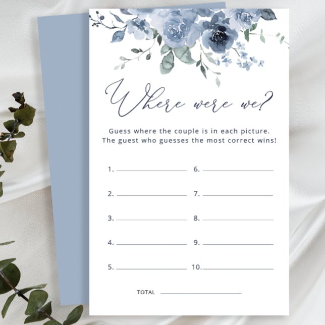 Papier Où Étions-Nous Dusty Blue Fête des mariées Jeu (Créateur téléchargé)