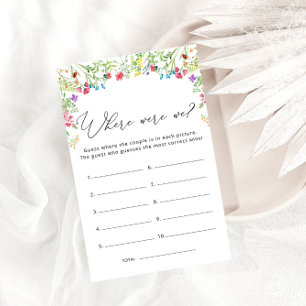 Papier Où Étions-Nous Fête des mariées Fleur sauvage Jeu