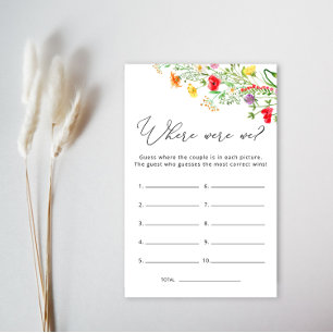 Papier Où Étions-Nous Fête des mariées Fleur sauvage Jeu