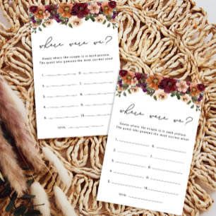 Papier Où Étions-Nous Tombés Floral Fête des mariées Jeu