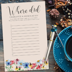 Papier Où Sont-Ils Allés ? Fête des mariées fleur sauvage