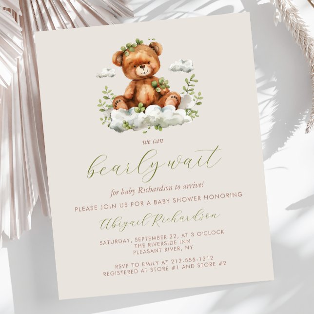 Papier Ours à petit budget attend l'ours vert neutre Baby (Créateur téléchargé)